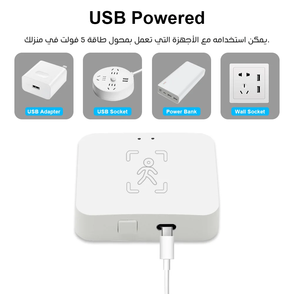Tuya Smart Human Presence Sensor, Wi-Fi Type-C Port 
