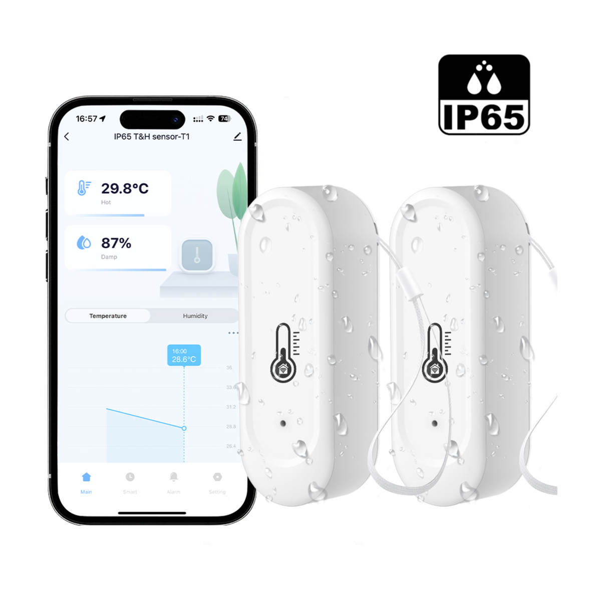 هەستەوەری زیرەکی پلەی گەرمی و شێی Zigbee 3.0 بە پێوەرەی IP65 بۆ بەکارهێنانی ناوەوە و دەرەوەی ماڵ