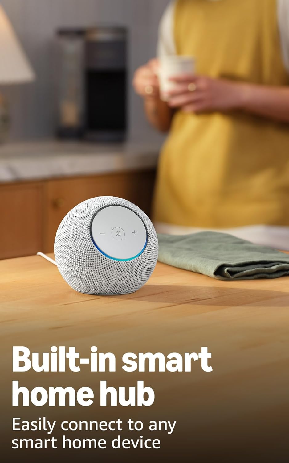 Echo Dot Max (2025) – سپیکەری ماڵی زیرەکی Wi-Fi 6E + بلوتوث لەگەڵ هابێکی ناوەکی