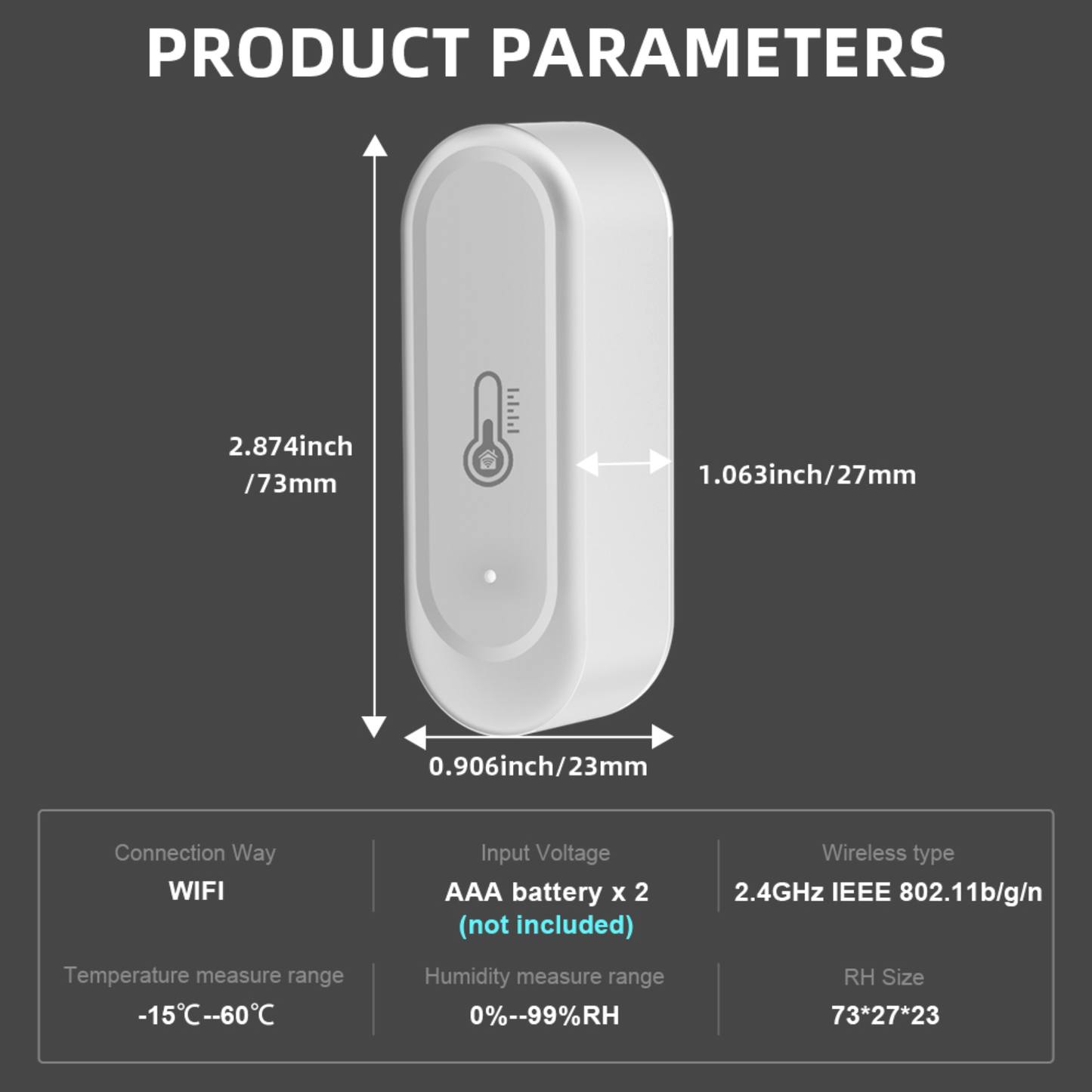 Zigbee 3.0 Smart Temperature and Humidity Sensor with IP65 Rating for Indoor and Outdoor Use 