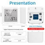 Smart ZigBee 3.0 Indoor Temperature and Humidity Sensor with LCD Screen + Alerts + Automation (Tuya)
