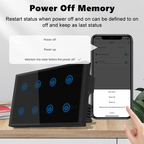 کلیلێکی دیواری زیرەکی WiFi/Bluetooth بە 8 کلیل بۆ چاودێریکردنی وزە و کۆنتڕۆڵی دەنگی - کاردەکات لەگەڵ Tuya و Alexa و Google Home