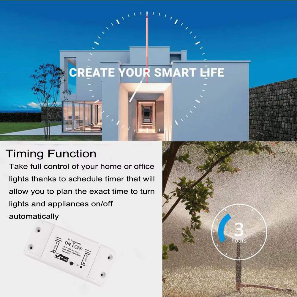 مفتاح ذكي WiFi بقدرة 10A/16A – يدعم مراقبه الطاقة تحكم عن بُعد عبر تطبيق Tuya أو Smart Life ويدعم الأوامر الصوتية