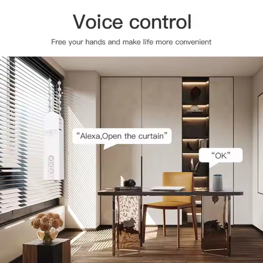 Smart motor for blinds and curtains, battery operated – voice control and Tuya app