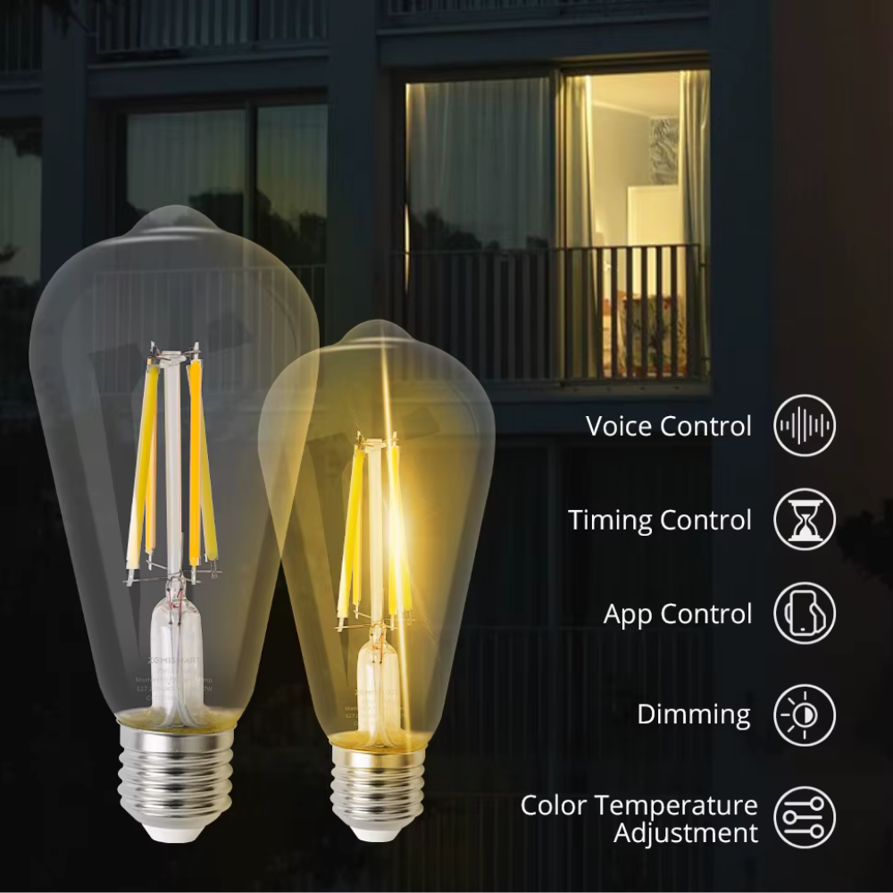 مصباح ذكي 7 واط واي فاي E27 مع تحكم عبر Matter – قابل للتعتيم، دعم أليكسا، سيري، جوجل، وSmartThings