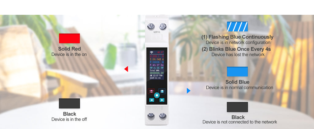 TO-Q-SYS-JWT red power and blue network indicator guide.