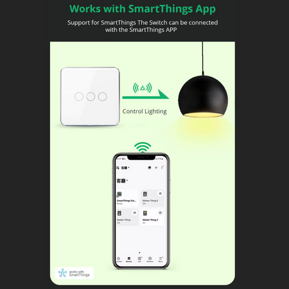 مفتاح لمس ذكي WiFi مع دعم Matter - زر  1/2/3/4- متوافق مع apple home  SmartThings و Google Home