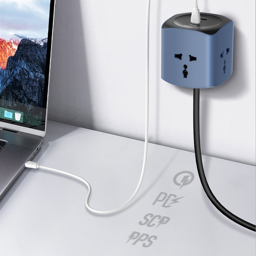 6-in-1 multi-socket with fast charging, advanced protection, and a 2-meter power cord.