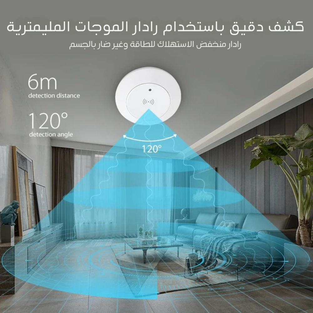 مستشعر تواجد الإنسان والإضاءة الذكي بتقنية رادار الموجات المليمترية ونظام Zigbee – يعمل كهرباء مباشر تركيبات السقف/الجدار