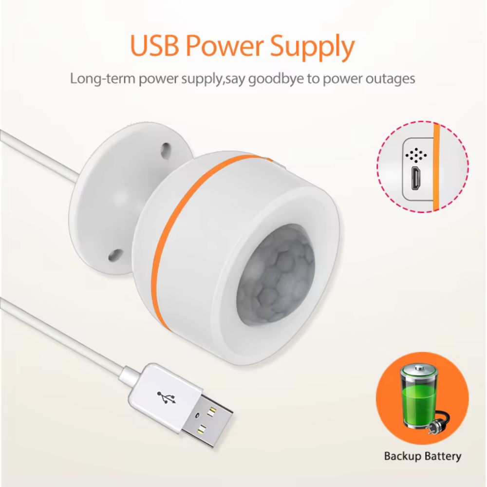 Zigbee Smart Motion Sensor (2 x CR123A batteries or USB) Tuya or SmartLife System 