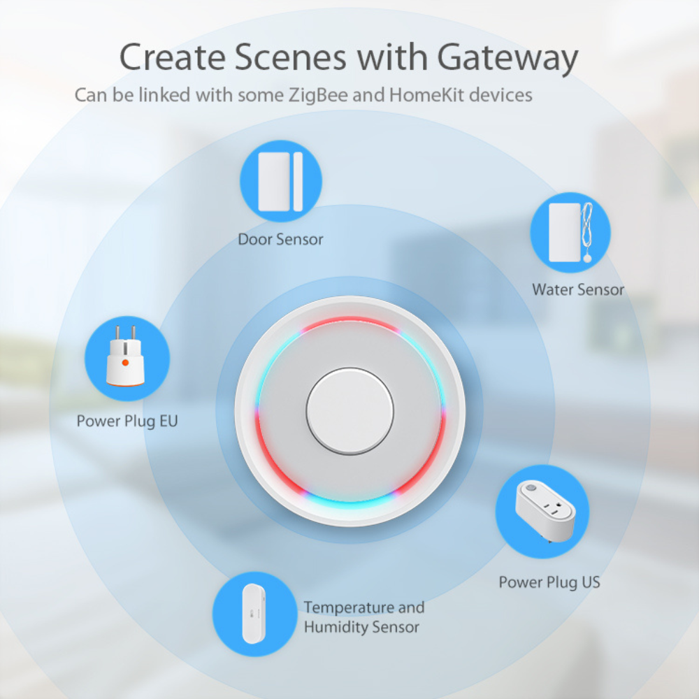 مستشعر ذكي لدرجة الحرارة والرطوبة Zigbee مع دعم Apple HomeKit – يعمل مع تطبيق Tuya