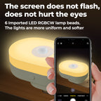 Smart color-changing WiFi night light with motion sensor and voice control – works with Tuya, Alexa, and Google.