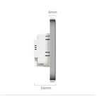 Touch-sensitive switch with power monitoring, child lock, adjustable switch lighting, and Wi-Fi enabled by Tuya 