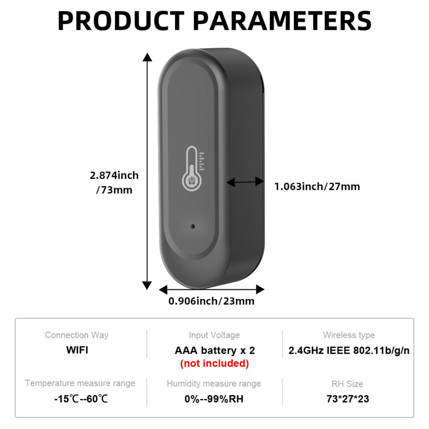 مستشعر حرارة ورطوبة Tuya Wi-Fi IP65 للاستخدام الخارجي والداخلي