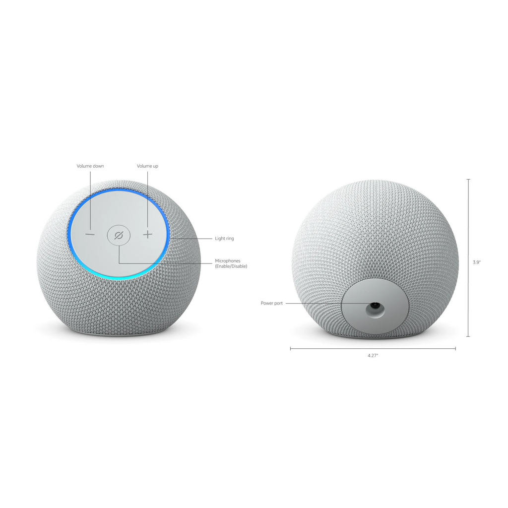 Echo Dot Max (2025) – سپیکەری ماڵی زیرەکی Wi-Fi 6E + بلوتوث لەگەڵ هابێکی ناوەکی