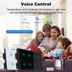کلیلێکی دیواری زیرەکی WiFi/Bluetooth بە 8 کلیل بۆ چاودێریکردنی وزە و کۆنتڕۆڵی دەنگی - کاردەکات لەگەڵ Tuya و Alexa و Google Home