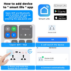 4-in-1 Smart Socket with Wi-Fi Control and Power Consumption Measurement - Compatible with Tuya and SmartLife
