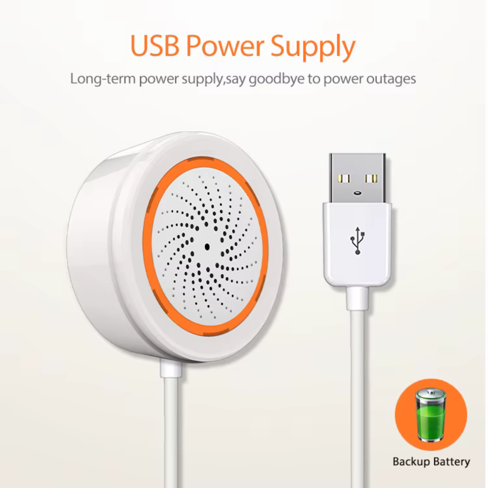 Zigbee Smart Siren with Visual and Audible Sound - Tuya Smart Life System 