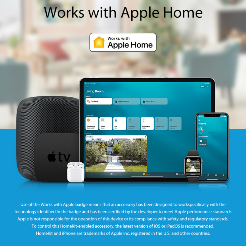 مستشعر ذكي لدرجة الحرارة والرطوبة Zigbee مع دعم Apple HomeKit – يعمل مع تطبيق Tuya