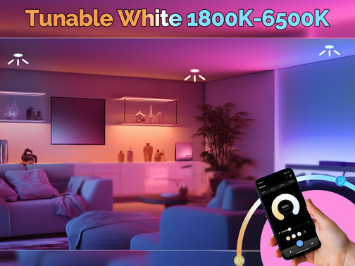 مصباح LED ذكي Tuya Matter (WiFi) بقاعدة E27 - إضاءة RGB ملونة وقابلة للتعتيم (2700K-6500K)