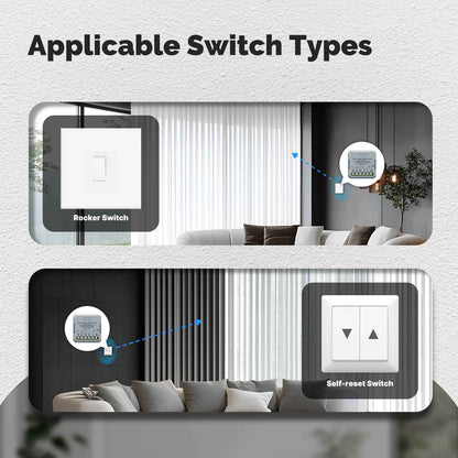 وحدة مفتاح ستائر ذكية Zigbee (Mini) – تحكم عبر التطبيق + تحكم صوتي