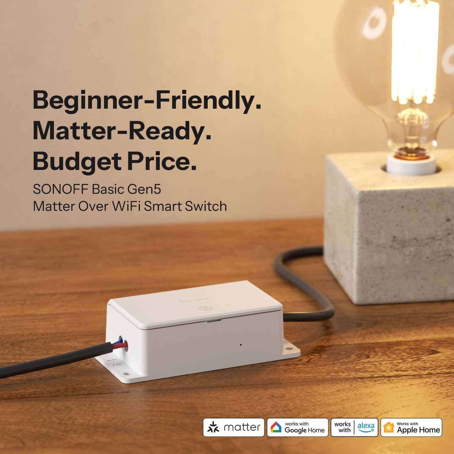 مفتاح سونوف بيسك الجيل الخامس الذكي بتقنية (Matter عبر WiFi) | BASIC-1GS