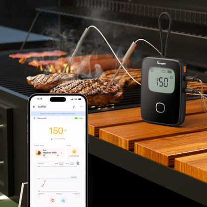مقياس سونوف الذكي لدرجة حرارة لحوم الشواء والطبخ (BBQ) مع ميزة المراقبة الدقيقة | BMT01