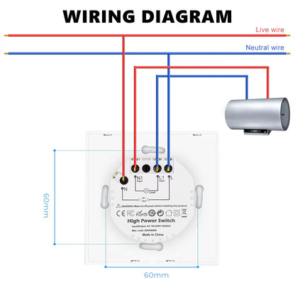 مفتاح ذكي 20 أمبير مع مراقبة الطاقة وتحكم عبر وايفاي  - يعمل مع اليكسا وكوكل هوم
