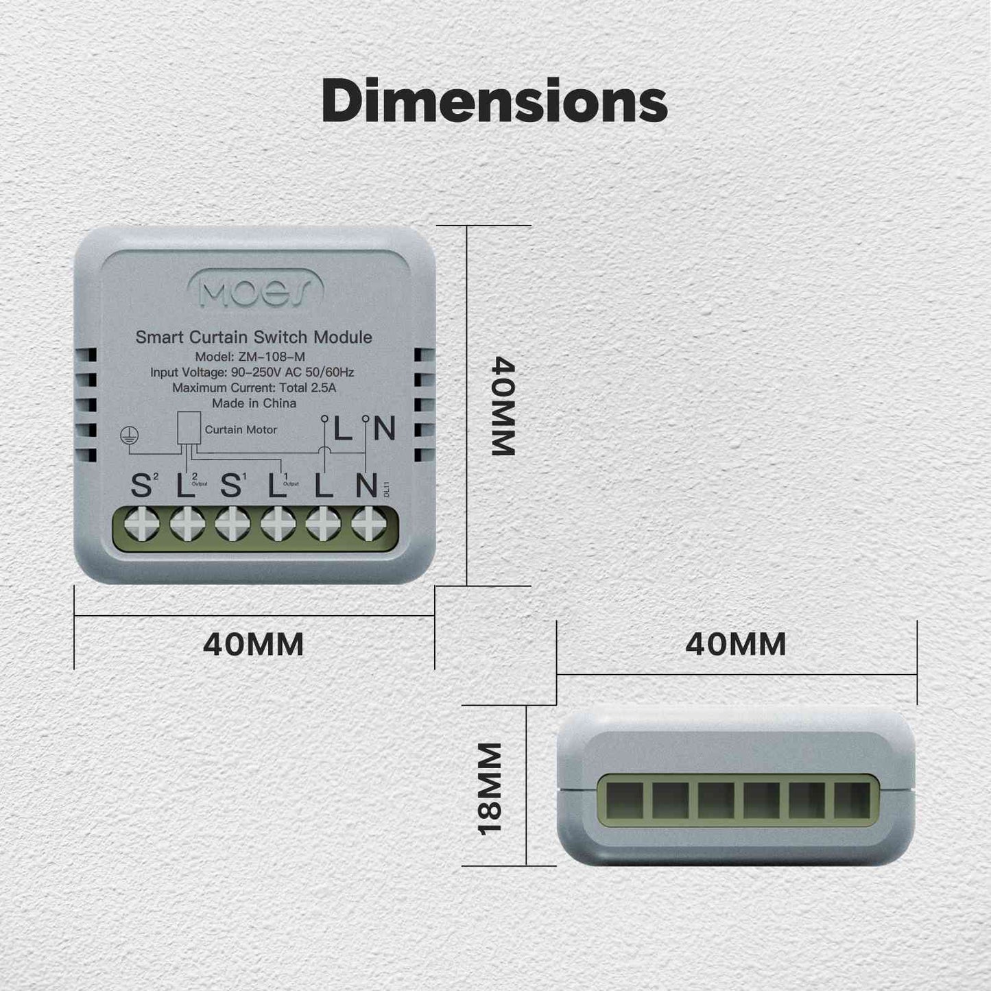 وحدة مفتاح ستائر ذكية Zigbee (Mini) – تحكم عبر التطبيق + تحكم صوتي