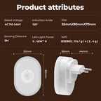 Smart color-changing WiFi night light with motion sensor and voice control – works with Tuya, Alexa, and Google.