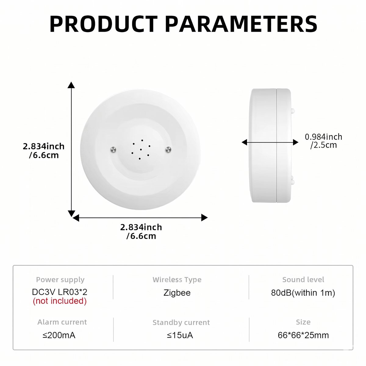 Tuya Zigbee Smart Water Leak Sensor with 80dB Alarm