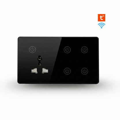سوج لمس ذكي رباعي + مقبس عالمي Wi-Fi (Tuya)