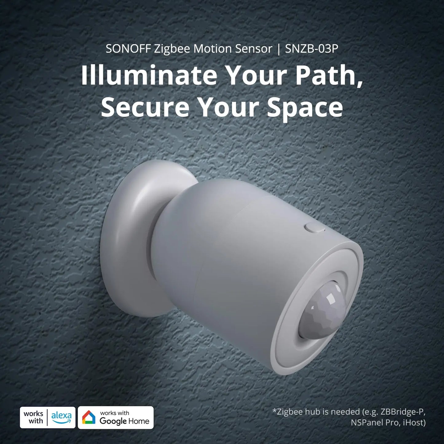 SONOFF SNZB-03P — حساس حركة Zigbee (كشف أسرع خلال 5 ثوانٍ + كشف شدة الإضاءة)