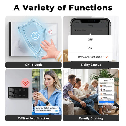 سوج لمس ذكي رباعي + مقبس عالمي Wi-Fi (Tuya)