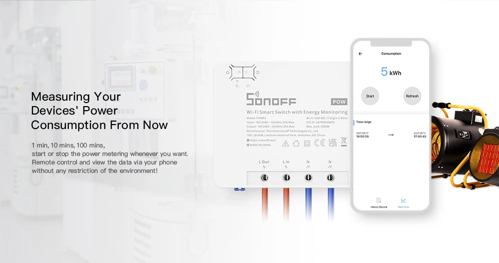 مفتاح سونوف الذكي POWR3 (Wi-Fi) مع مراقبة استهلاك الطاقة