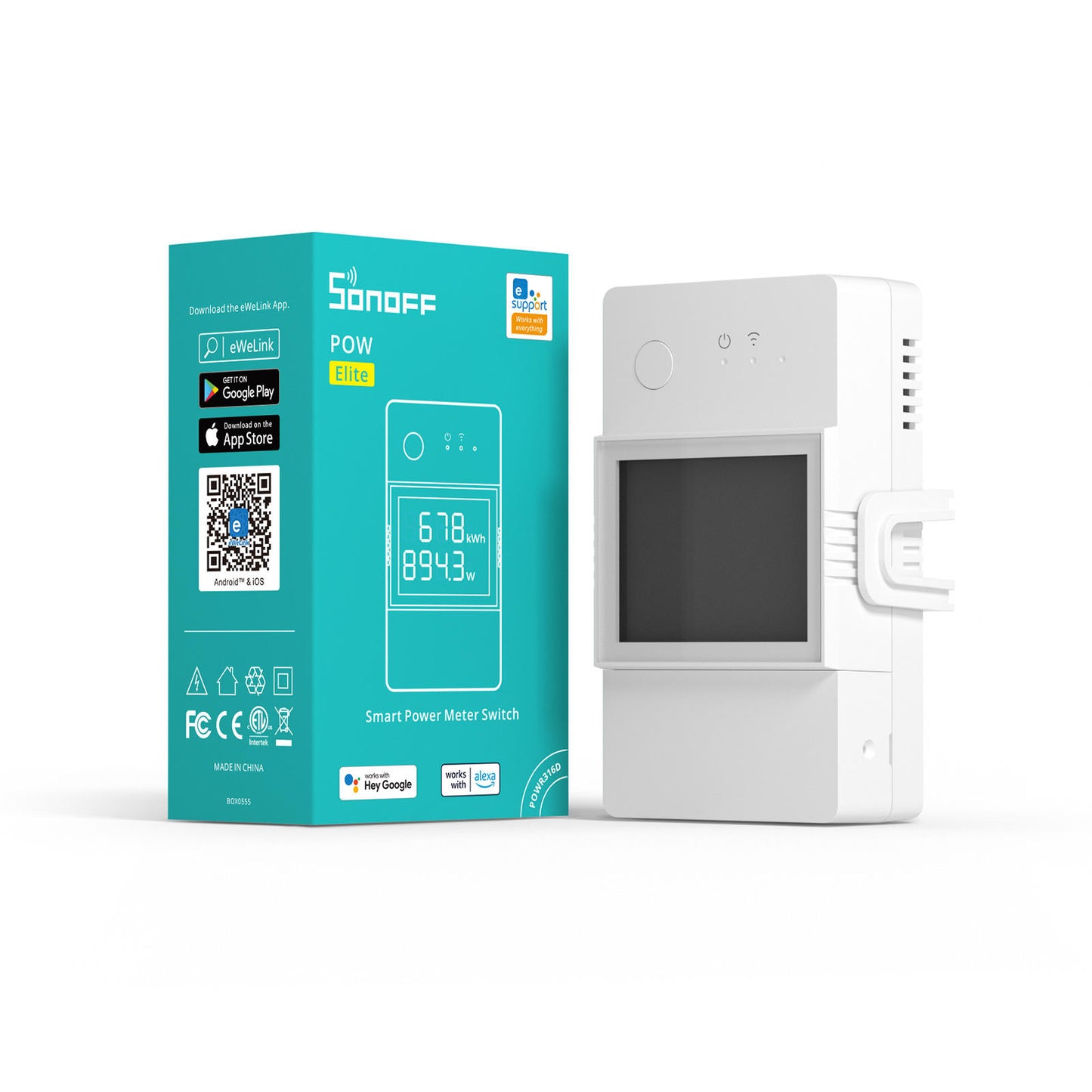 قاطع / سويتش طاقة ذكي WiFi مع شاشة قياس — SONOFF POW Elite 16A
