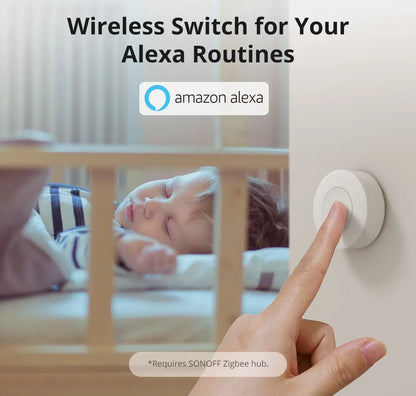 SONOFF SNZB-01P — مفتاح لاسلكي ZigBee بزر واحد للتحكم الذكي (يدعم Alexa عبر الهَب)