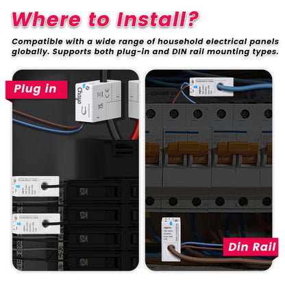 مراقب استهلاك الطاقة الذكي Tuya Zigbee مع محول تيار CT (1-50A) | دقة 99.5% وتوافق مع Smart Life