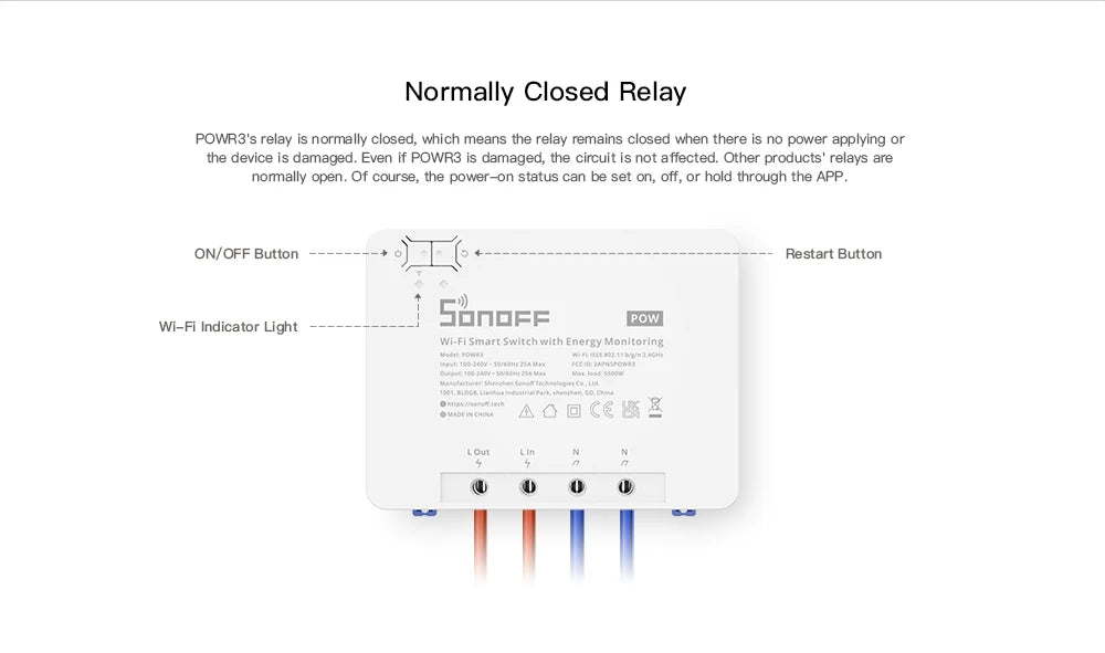 مفتاح سونوف الذكي POWR3 (Wi-Fi) مع مراقبة استهلاك الطاقة