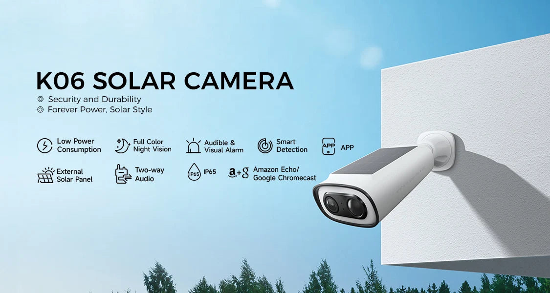 Arpha K06 2K Smart Solar Security Camera, 100% Wireless, Tuya App Compatible