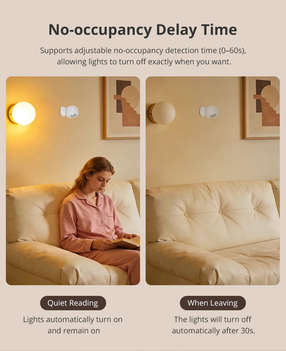 Zemismart Zigbee Human Presence Body Sensor Radar Detector Work with Tuya Smart App Battery Powered Smart Home Products