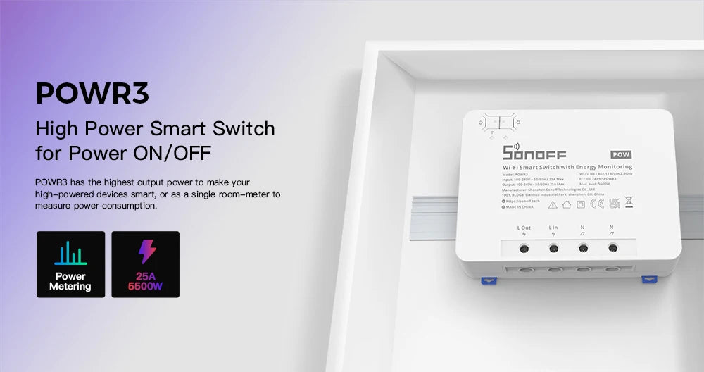 مفتاح سونوف الذكي POWR3 (Wi-Fi) مع مراقبة استهلاك الطاقة