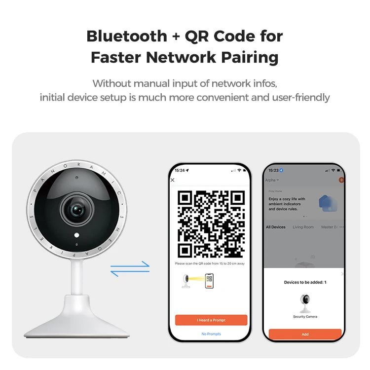 كاميرا مراقبة Arpha P160M داخلية: 8 ميجابكسل، تتبع ذكي للحركة، وصوت ثنائي الاتجاه تطبيق  tuya-smart life