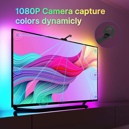 شريط الإضاءة الذكي MOES LED للتلفزيون مع كاميرا 1080P  لمزامنة اضاءه الشاشة تطبيق tuya