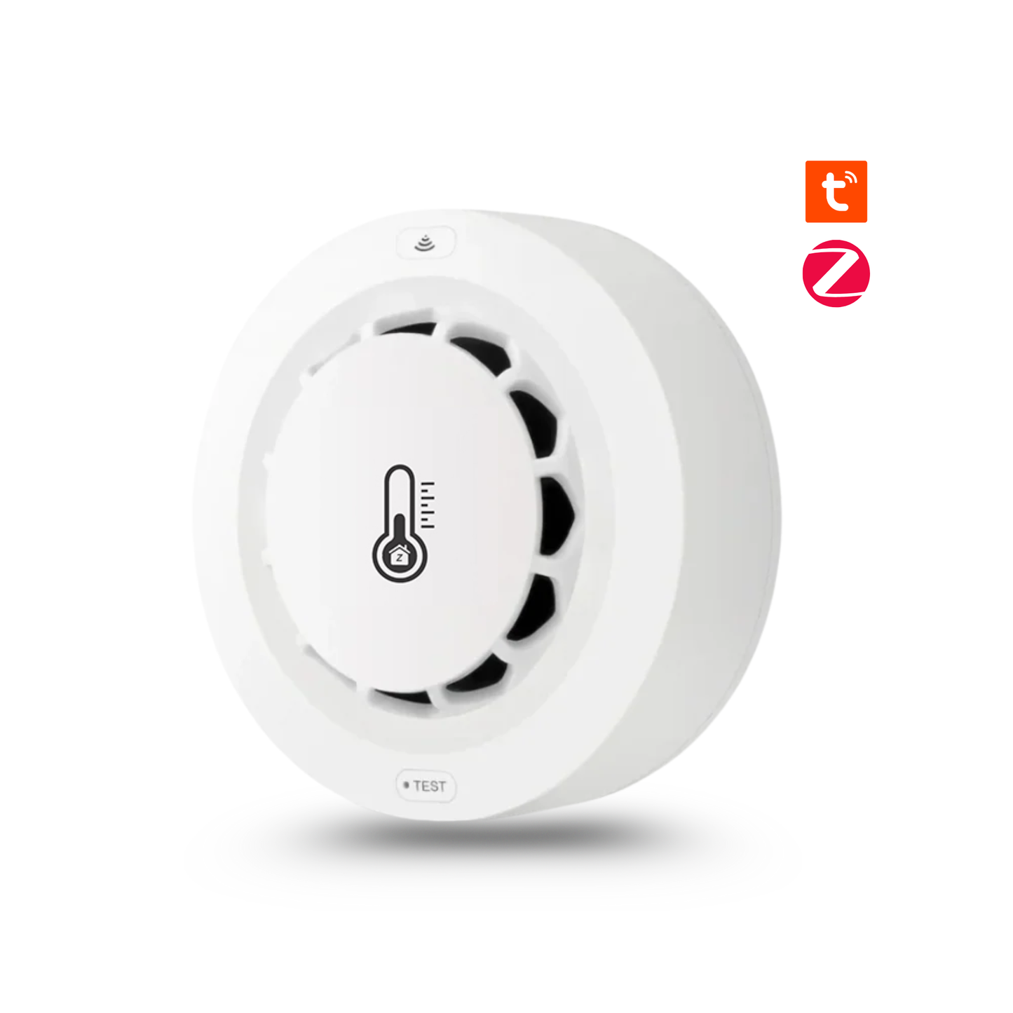 Zigbee Smart Fire Detector – Smoke + Heat + Humidity Sensor (3-in-1) – 80dB Alarm – Controlled via Tuya/Smart Life App 