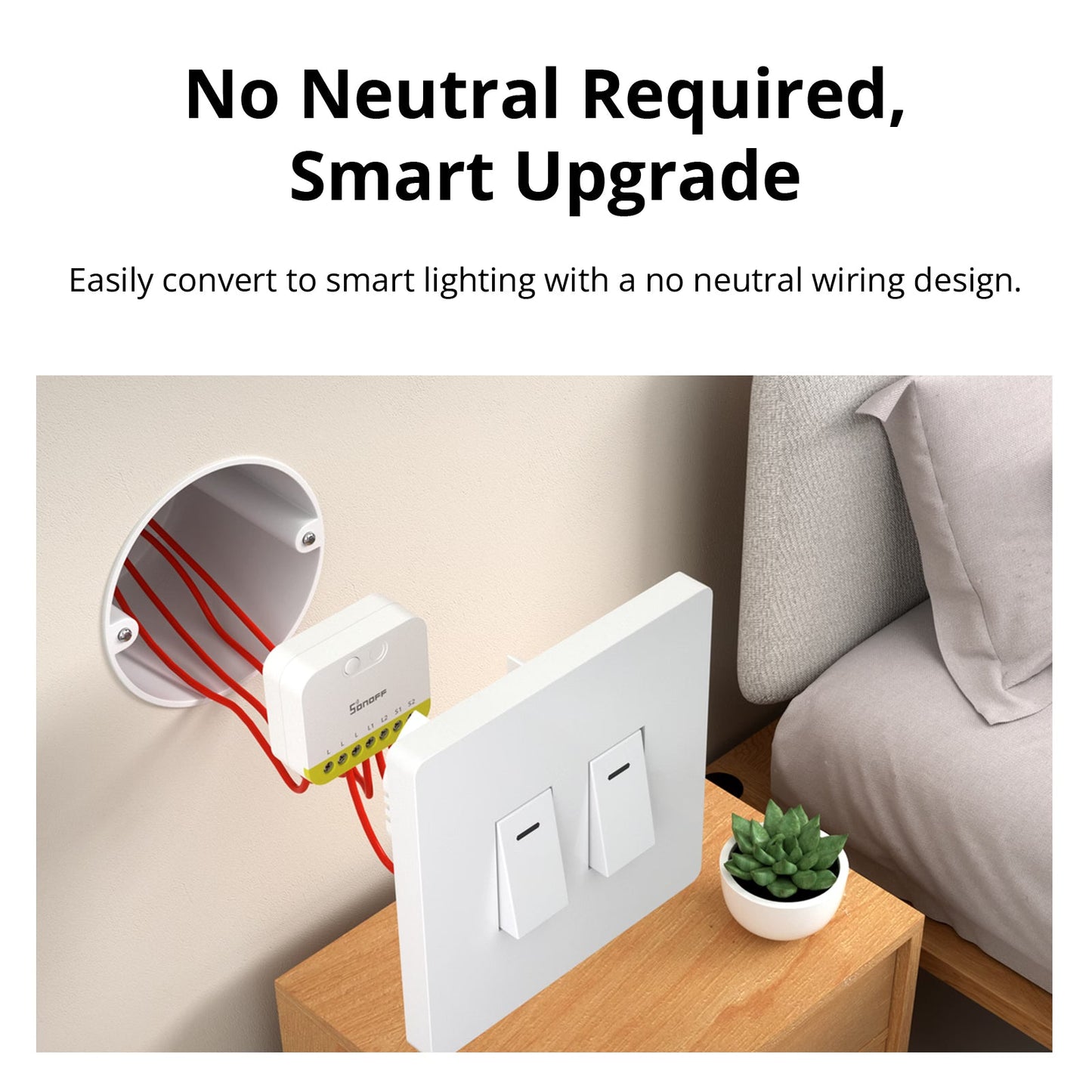 مفتاح سونوف ميني ديو ال (MINI DUO-L) الذكي ثنائي الخطوط بتقنية (Zigbee) | MINI-ZB2GS-L