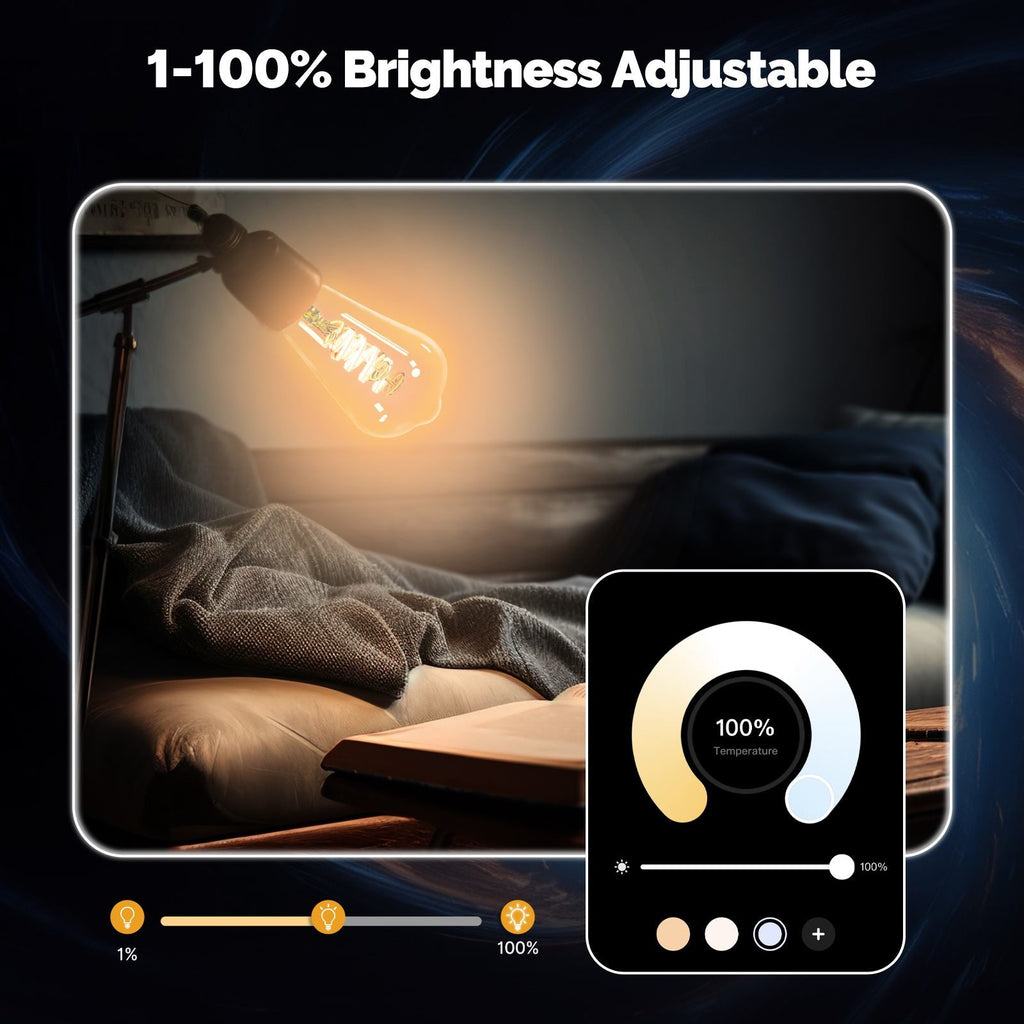 MOES ST64 Smart Edison Bulb - Multicolored with Matter Support and Tuya App
