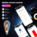 MOES ST64 Smart Edison Bulb - Multicolored with Matter Support and Tuya App