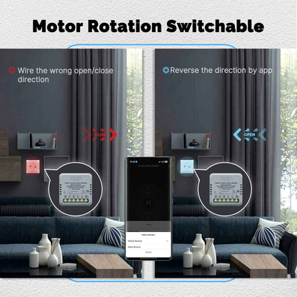 وحدة مفتاح ستائر ذكية Zigbee (Mini) – تحكم عبر التطبيق + تحكم صوتي