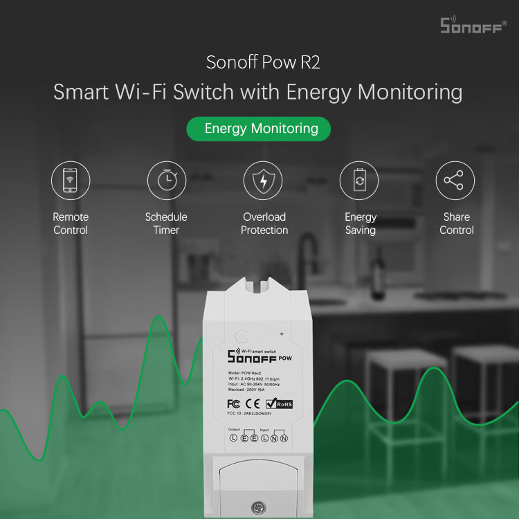 SONOFF POWR2 WiFi Switch – Smart WiFi switch with power consumption monitoring and overload protection
